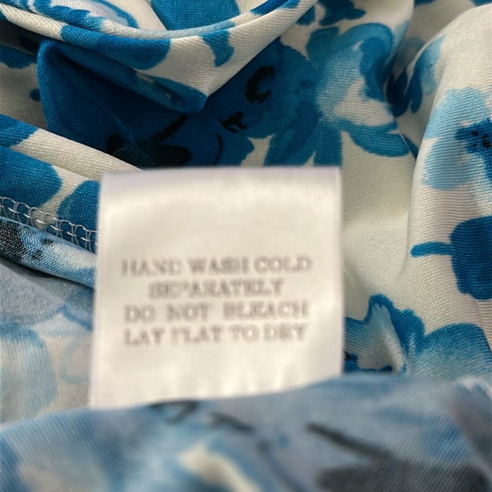 NWOT Slinky waterfall jacket blazer blue floral print.Soft, comfy, light layer. - Picture 8 of 8